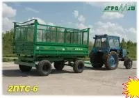 Прицеп самосвальный 2ПТС-6-1, г/п 6 т, с надставными бортами